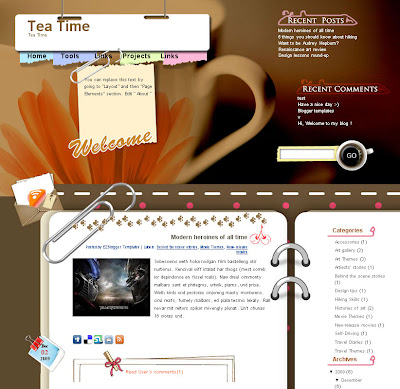 tea time blogger template