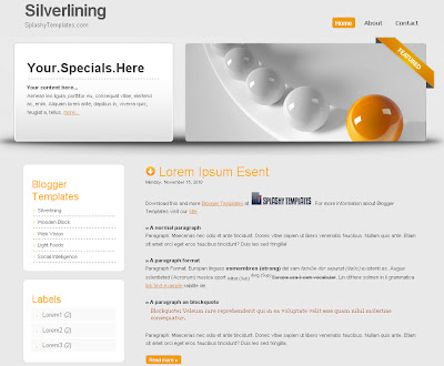 silverlining 2 column blogger template