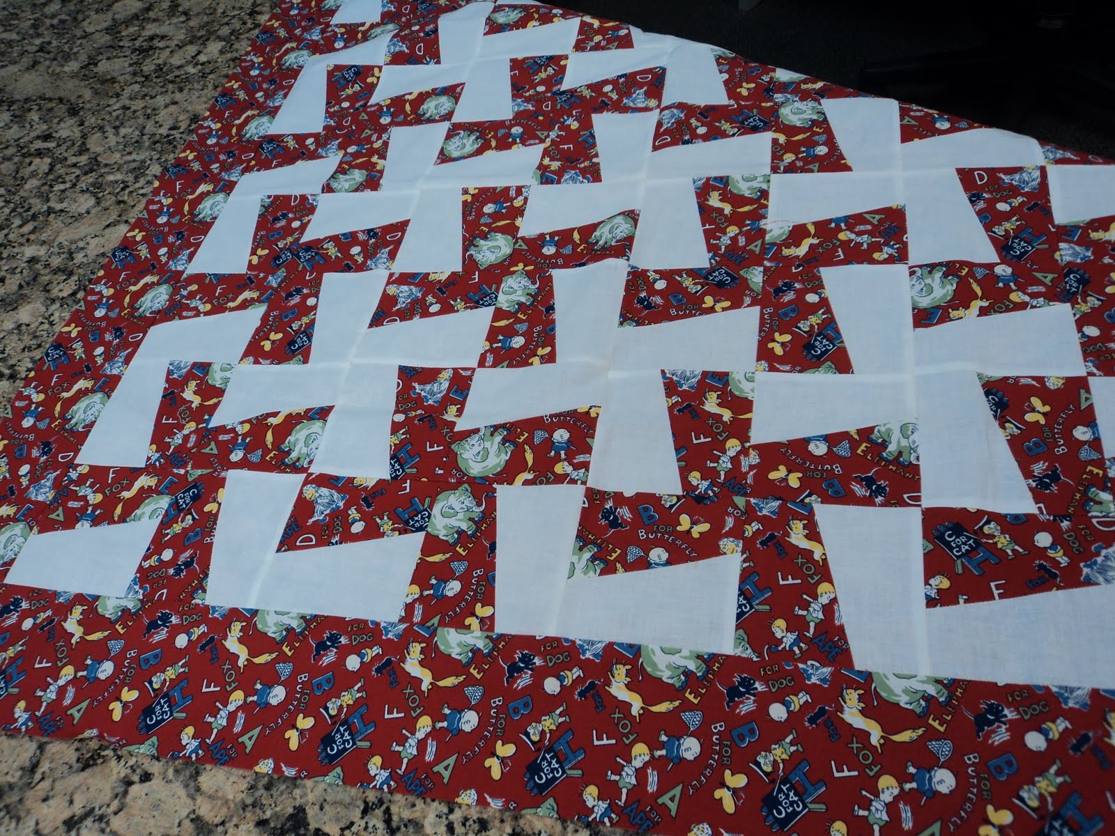 Material Mary Baby Shower and baby quilt