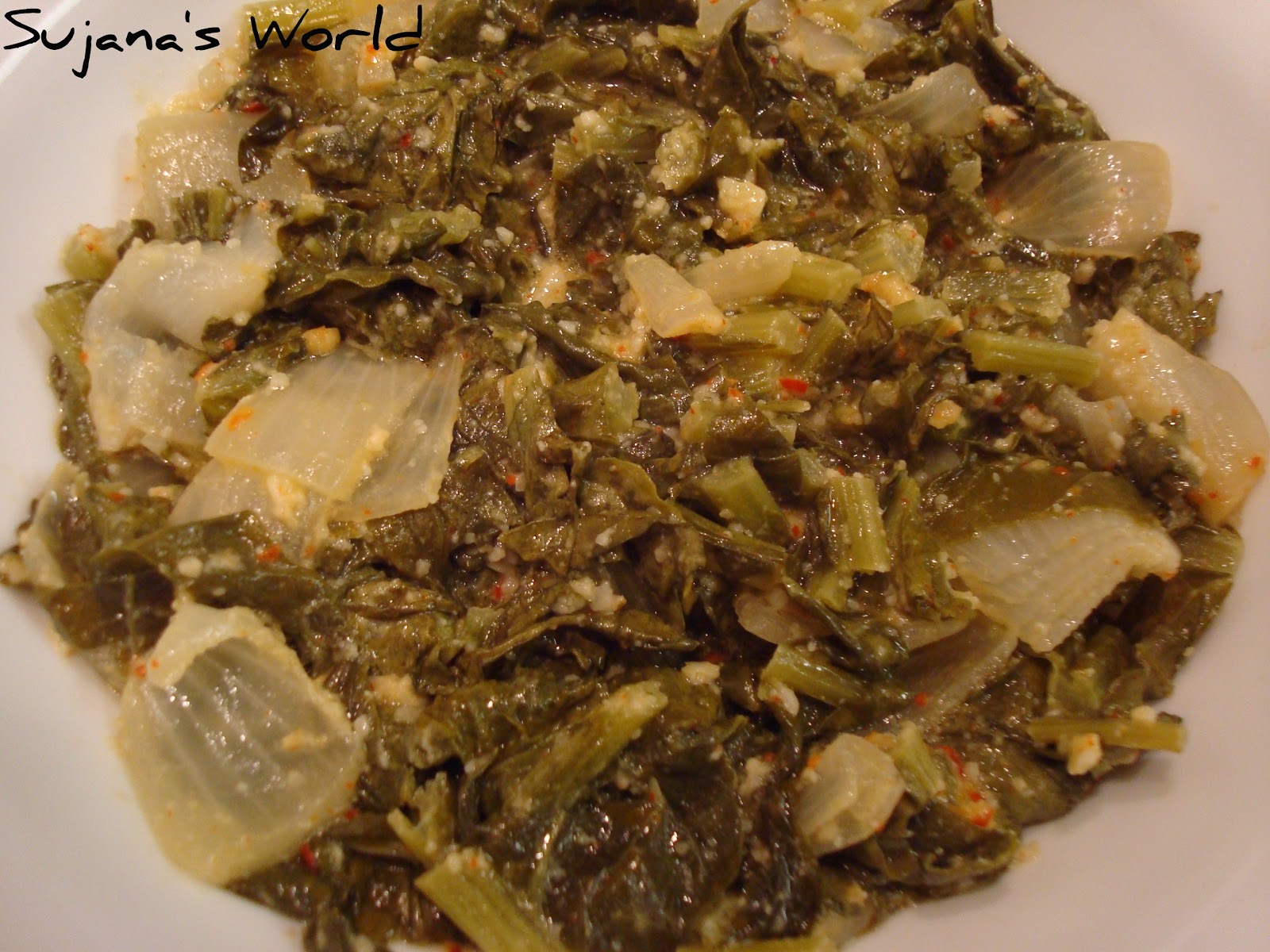 Sujana's World Baked Turnip Greens