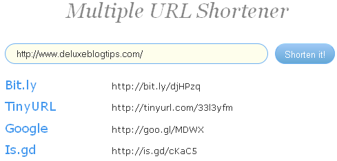 Create A Multiple URL Shortener Page