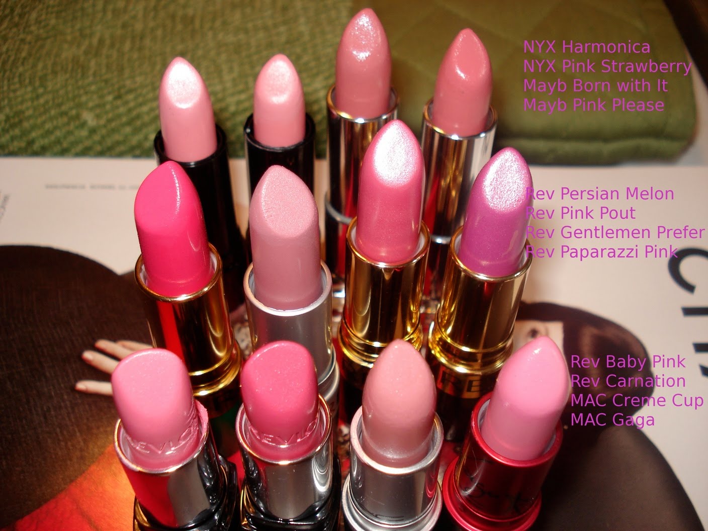 Productrater! Pink Lipsticks Comparisons and Review