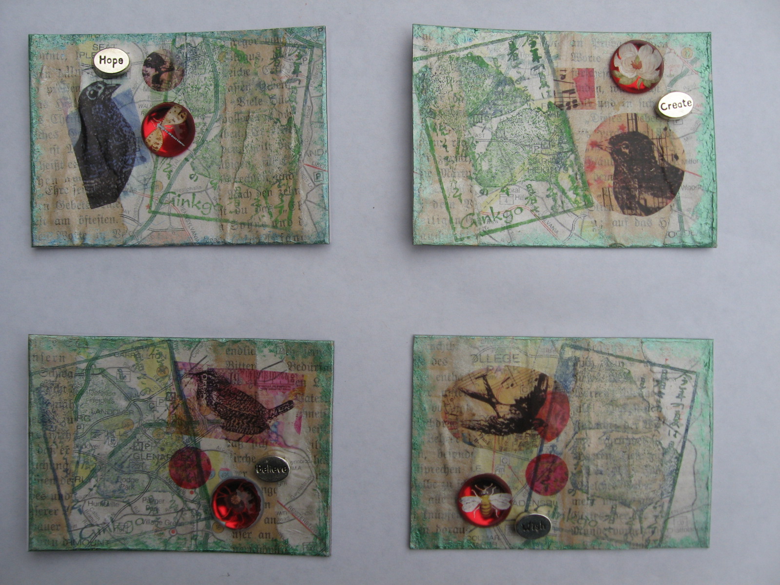 Kate s Quilting and Other Arty Stuff Maps Birds ATCs