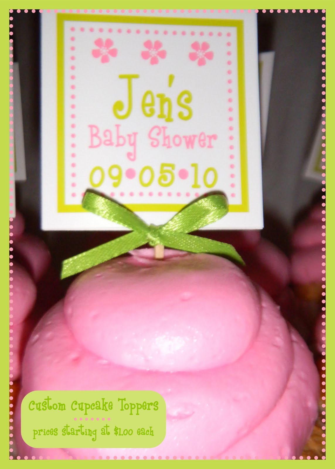 Jen Redman Printing & Design CUPCAKE TOPPERS, TAKEOUT FAVOR BOXES