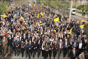 Marxa el dimecres 15 d'abril a Amed contra les detencions i a favor dels drets civils. Foto: Hevallo