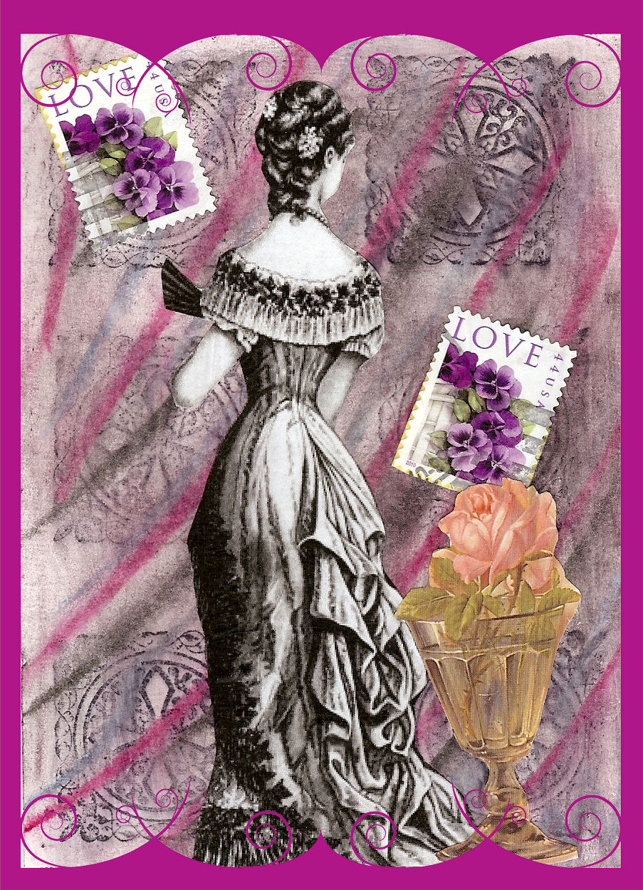 Busy Crow Studio Postcards: Victorian Lady Love Postcard