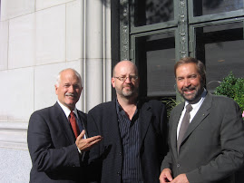 The late Jack Layton, Bill Tieleman and Tom Mulcair