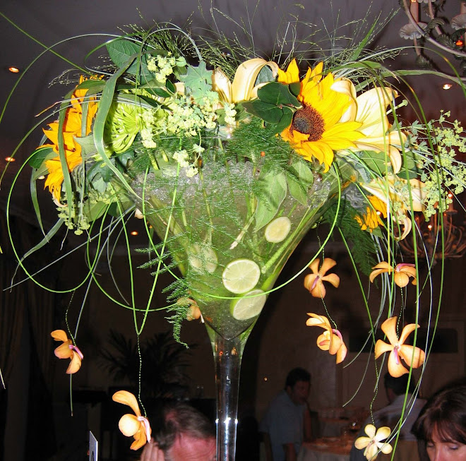 Martini Vase Flower Arrangement