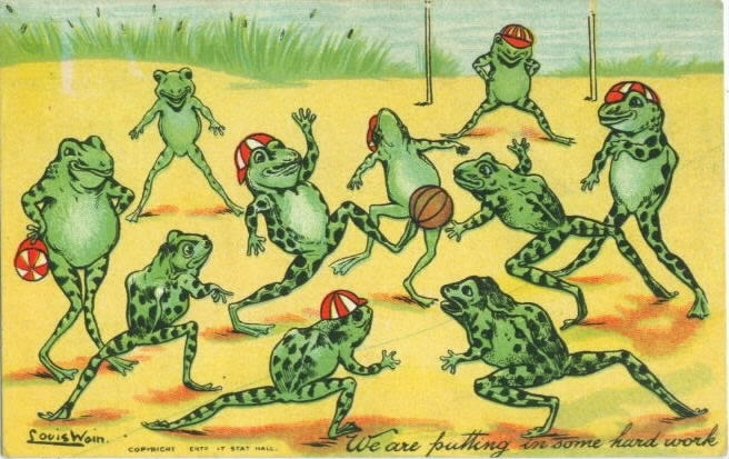 about postcards louis wain frogs playing football about postcards louis wain frogs playing football