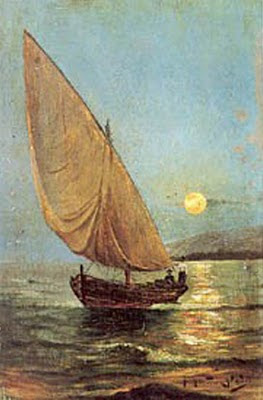 Claro de luna Claro de luna, Juan Martínez Abades, Pintor español, Paisajes de Juan Martínez Abades, Pintor Martínez Abades, Pintores españoles, Pintores Asturianos, Martínez Abades