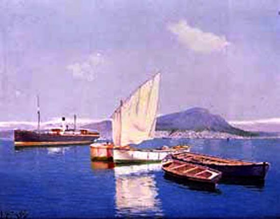 Barcos de Pesca Barcos de Pesca, Juan Martínez Abades, Pintor español, Paisajes de Juan Martínez Abades, Pintor Martínez Abades, Pintores españoles, Pintores Asturianos, Martínez Abades