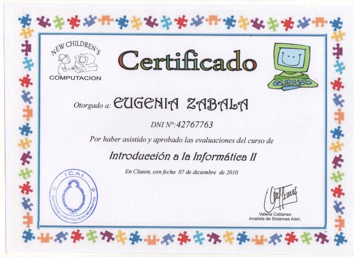 culturaclason DIPLOMAS 2010. CURSO DE INFORMÁTICA