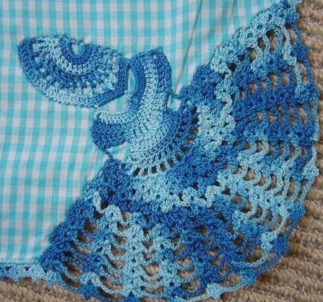 Vintage 1940&apos;s Crochet Crinoline Lady Table Runner Pattern PDF