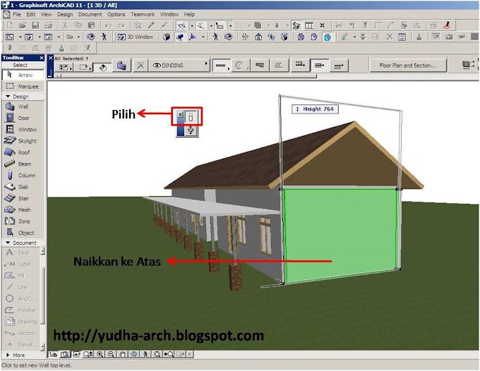 Trim Roof Pada Archicad