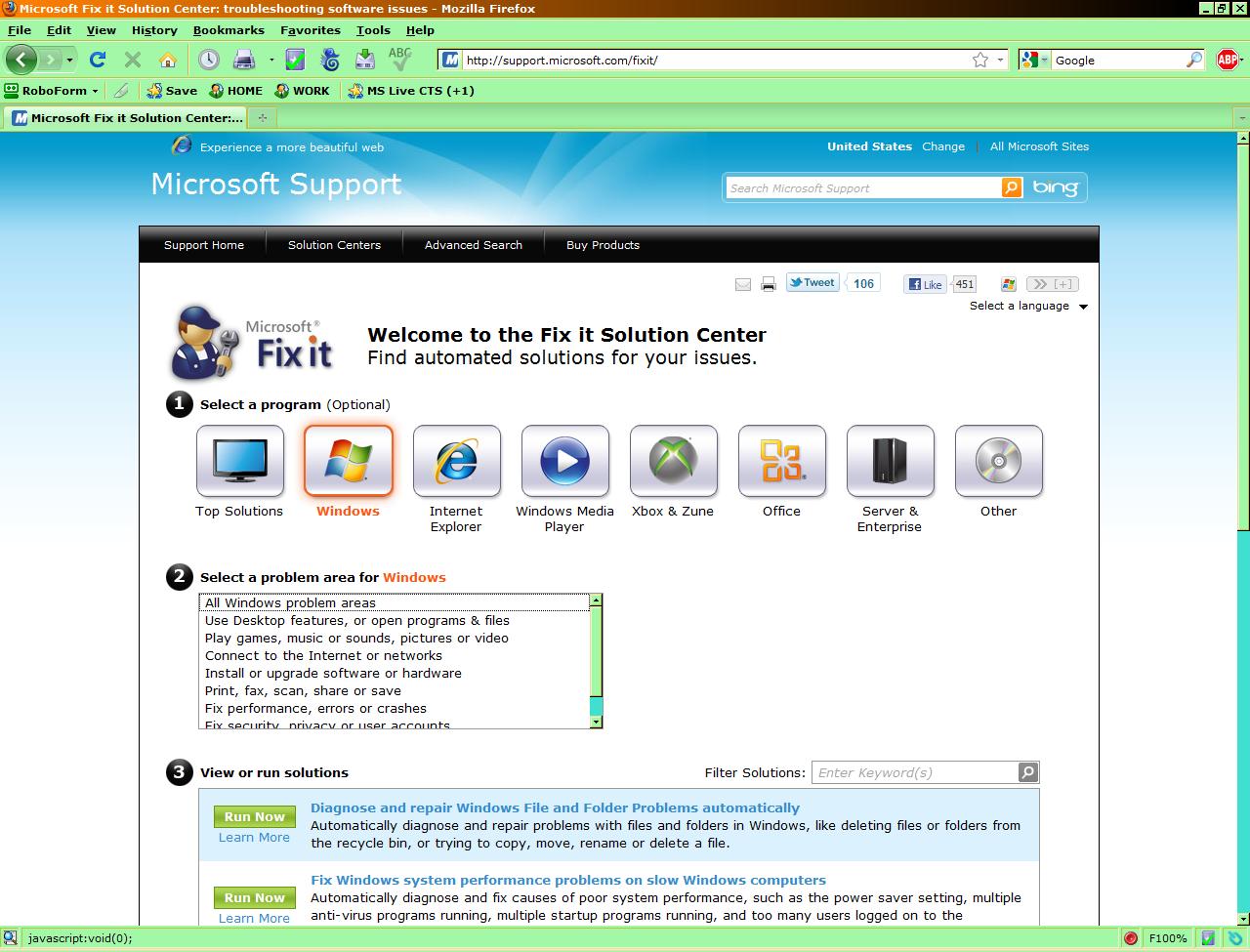 Mage Pages WINDOWS FixIt Solution Center