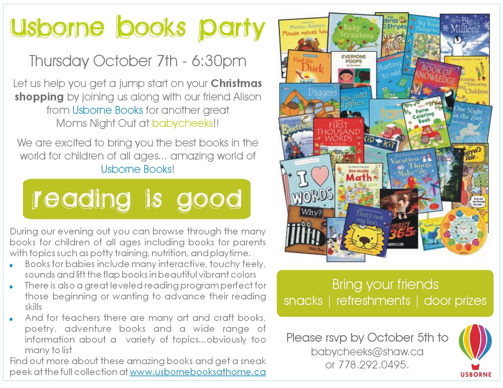 babycheeks Usborne Books Party at babycheeks