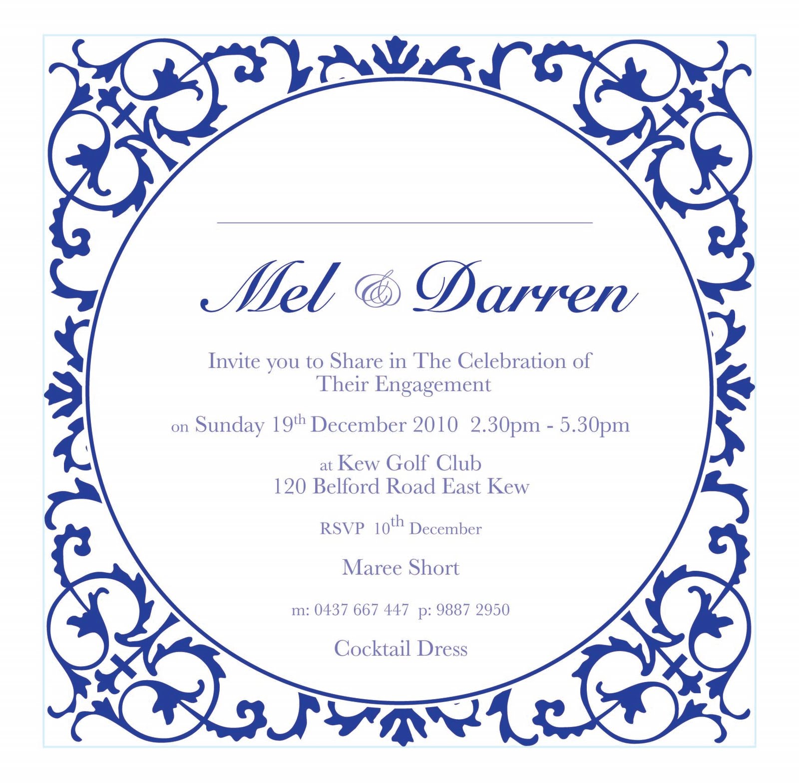 Dream Create Inspire Engagement Invitation Card