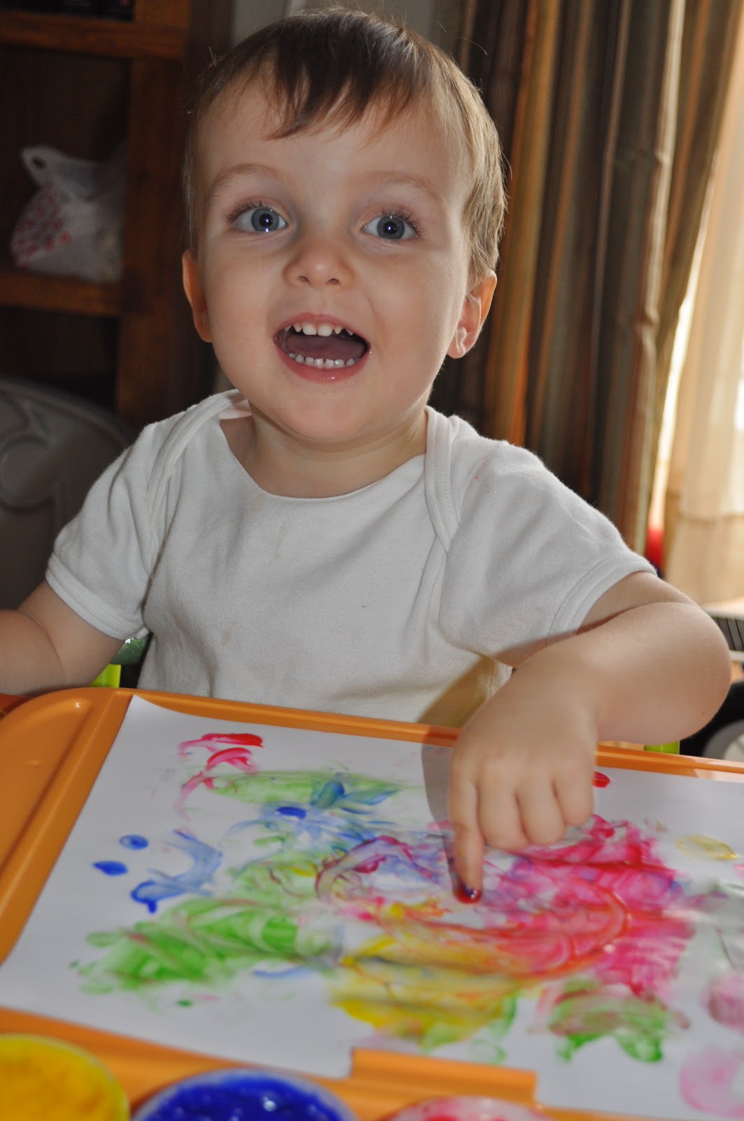 made The inner artistfinger paint fun!