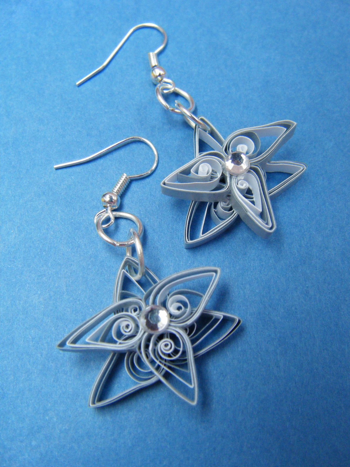 Quilliance Quilled silver star earrings for Christmas