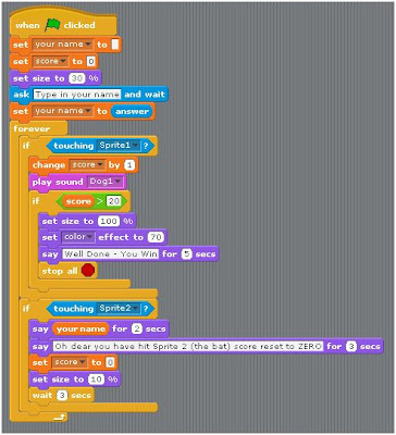 Buckstone - ICT: Examples of Scratch Code