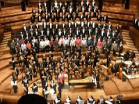 Curtain call for SFGMC concert seen from the nose-bleed section of Davies Symphony Hall