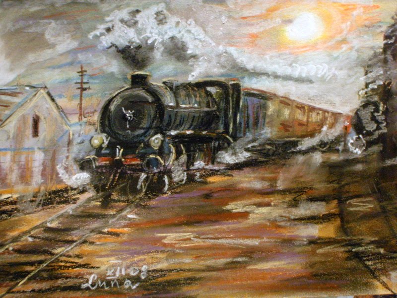 Malerei-Gedanken: Eisenbahn/Dampflok