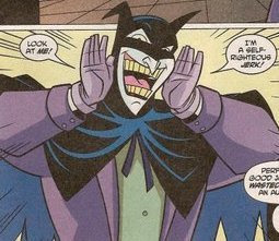 Joker dressed as Batman