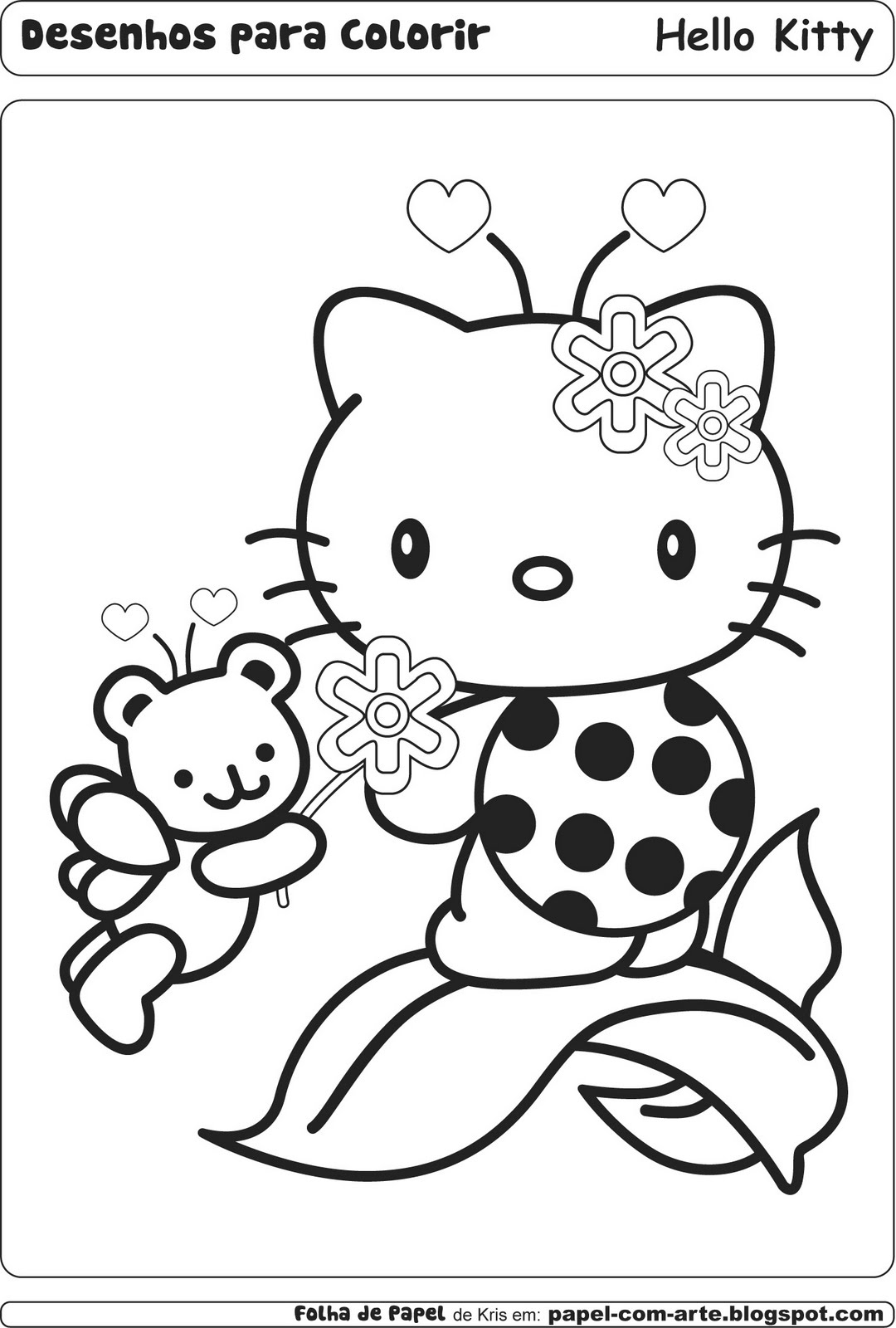 Koisas da Kris Hello Kitty para Colorir 2 grátis