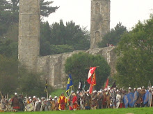 The Saxon shieldwall at Battle Abbey to remember our king , Harold Godwinson