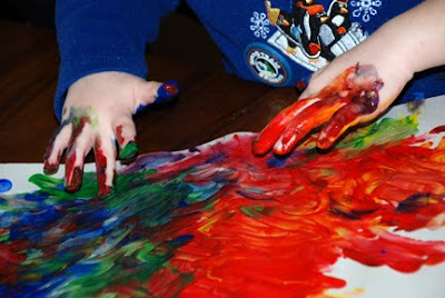 finger painting with kids