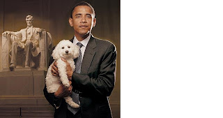 photo of Barack Obama holding the dog Baby