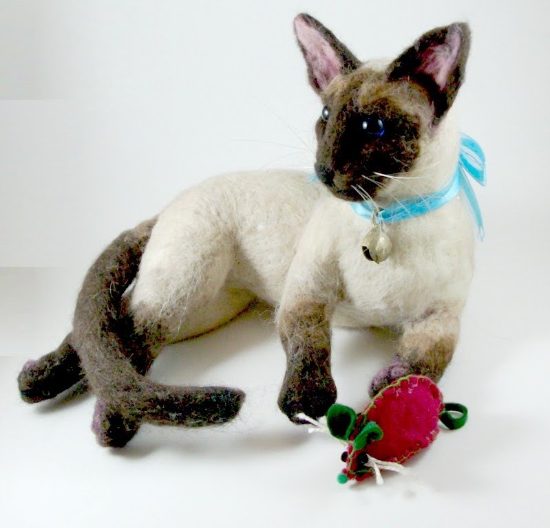 Needle Felted Art by Robin Joy Andreae Java A new Siamese Cat