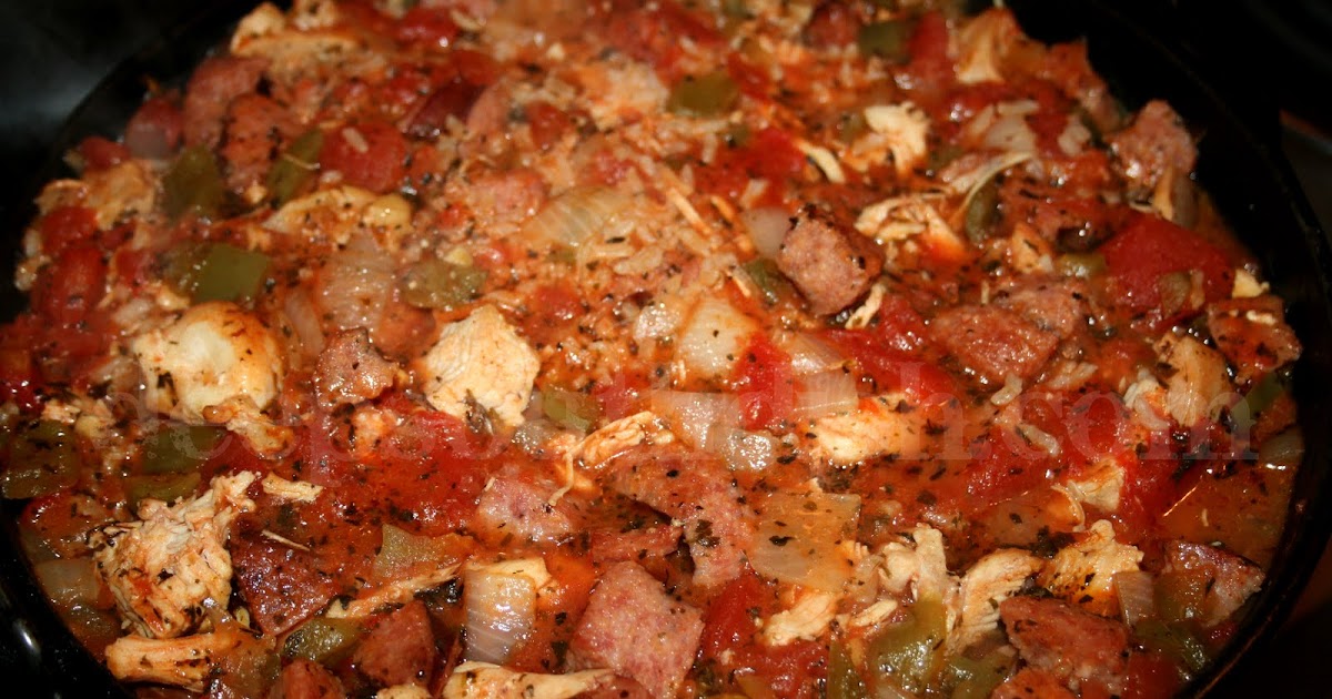 Deep South Dish Creole Jambalaya with Chicken, Smoked Sausage and Shrimp