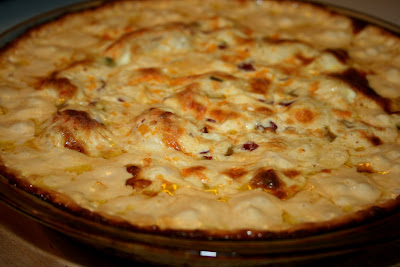 Another fabulous dip made with cream cheese, sour cream, cheddar cheese, ham, green onion, jalapenos and green chilies.