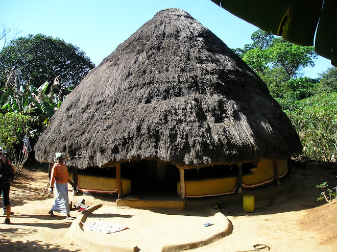 Peul style hut in Douki village, Pita