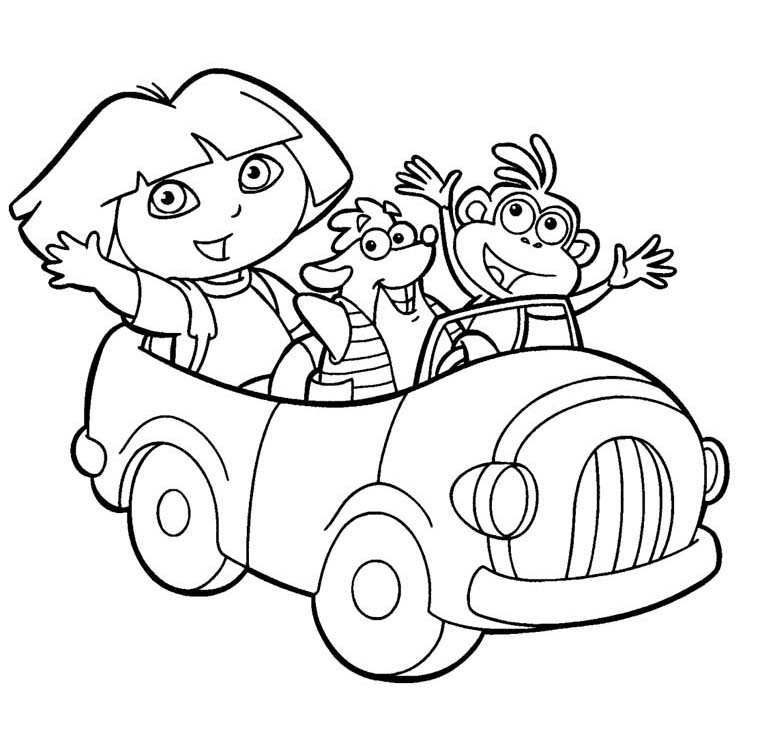 Dora coloring pages for kids picture 2 title=