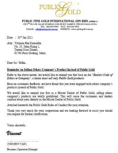 Contoh Surat Pengeluaran Wang