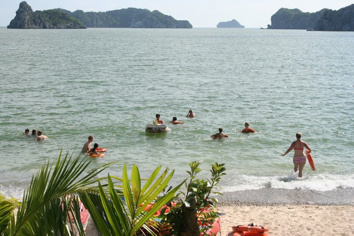 swimming in Monkey island resort