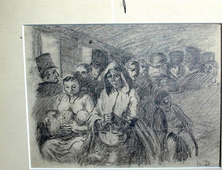 Daumier Drawing Third Class Carriage