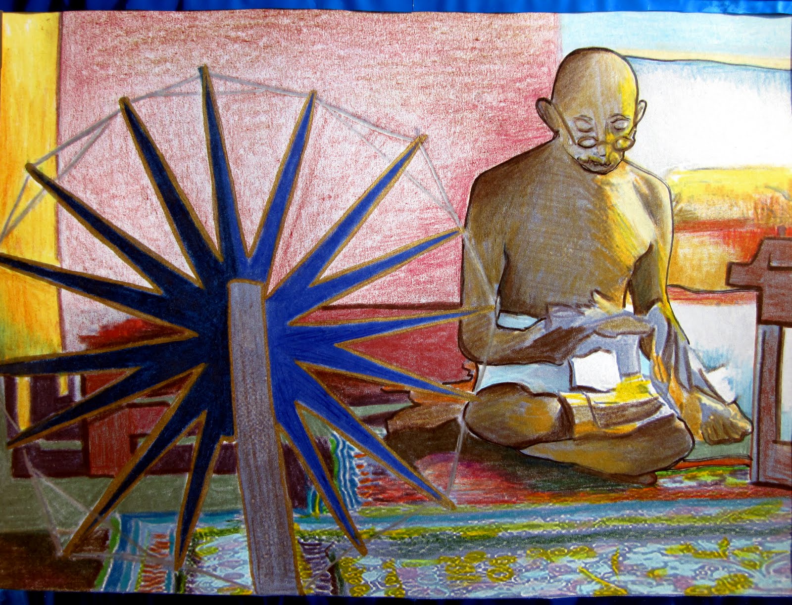 The Mystic Artist 'Gandhi Spinning' in New Book