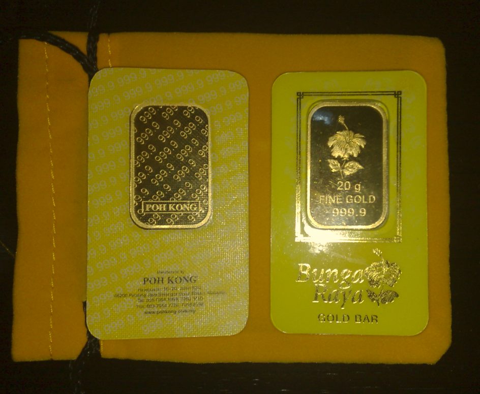 Emasunik2u: Poh Kong 20 gram Bunga Raya Gold Bar