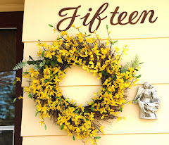 Forsythia wreath, side front