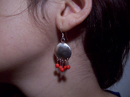 Aros coral y plata