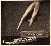 Antiguo anuncio de aspirina de bayer en medicinas