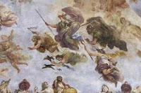Sección del fresco del pintor Luca Giordano la Apoteosis de la Monarquía española