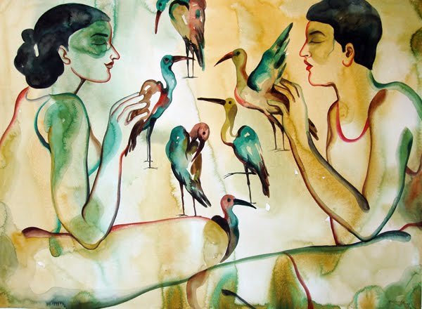 love is in the air,21x28in,wc on paper,2010