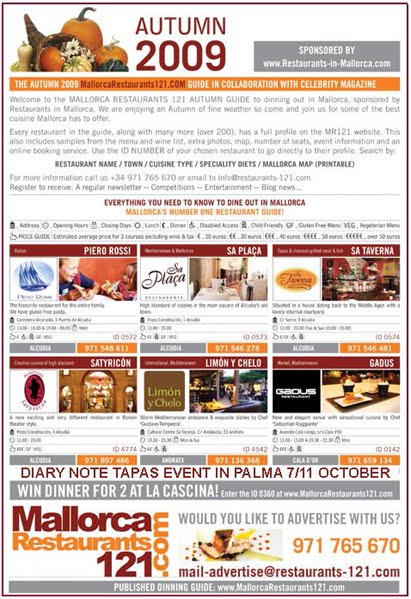 MALLORCA RESTAURANTS DINING GUIDE