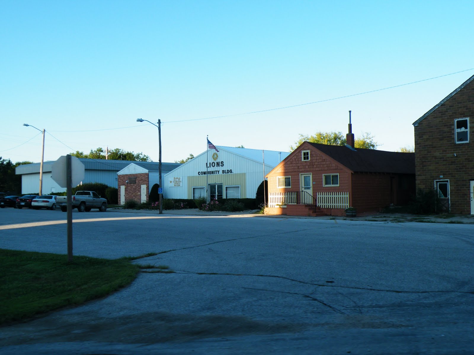 Camp Stanhope Pickles Restaurant in Kamrar and a tractor in water...