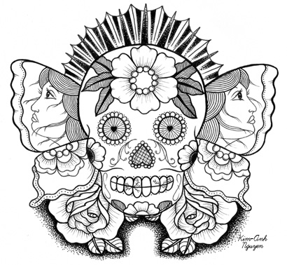 Sugar Skull Butterfly Beauty By Sunnybuick On Etsy Tattoo