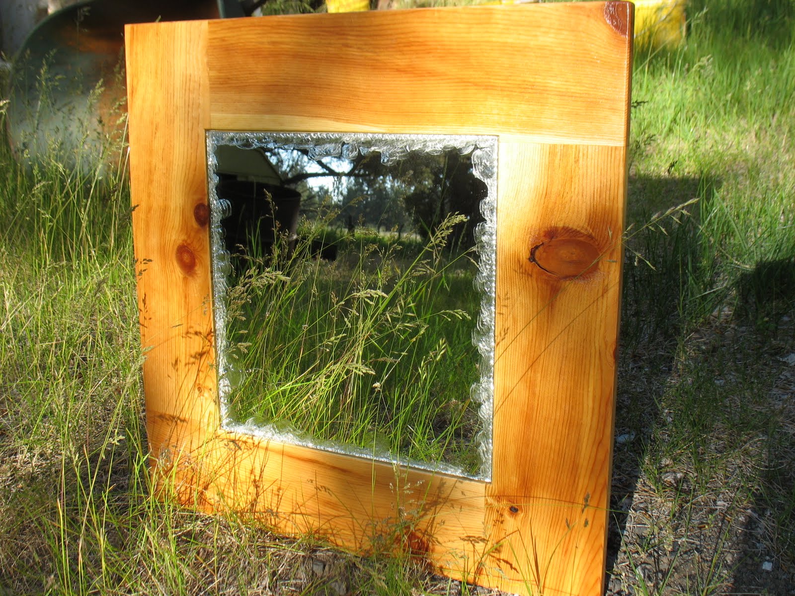 Lost in Desert Designs Chipped edge mirror with simple recycled pine frame